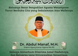 Ucapan Bela Sungkawa Alm Dr. Abdul Manaf, M.H. (Hakim Agung Kamar Agama)